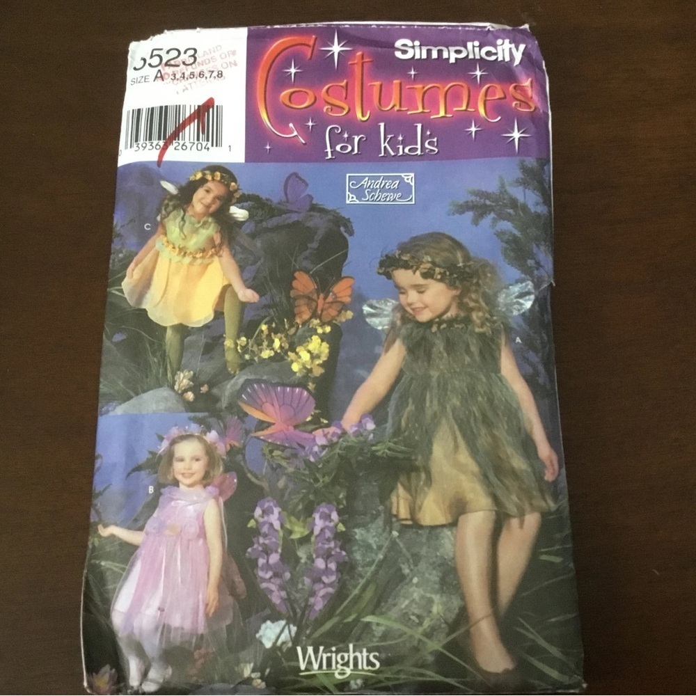 Simplicity Kids Fairy Costume - Yellow and Purple